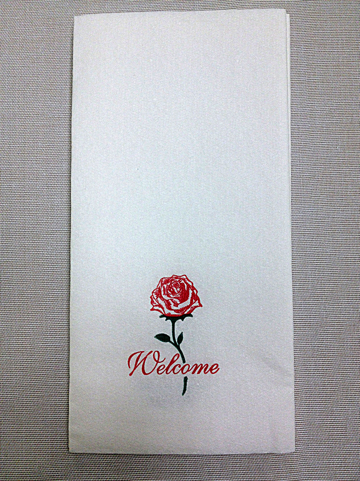 8.5 in x 4.25 Rose Linen-Like Dinner Napkins 300 counts