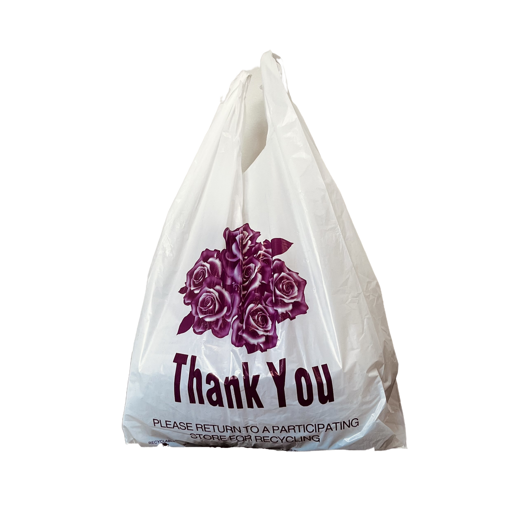 Thank You T-Shirt Bags  (White) - Grocery, Shopping Bag, Restaurants, Convenience Store