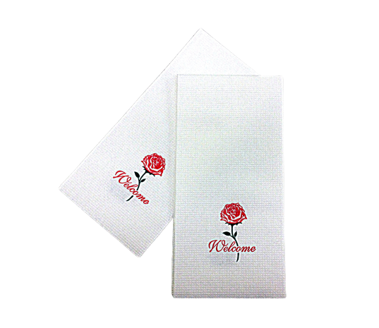 8.5 in x 4.25 Rose Linen-Like Dinner Napkins 300 counts