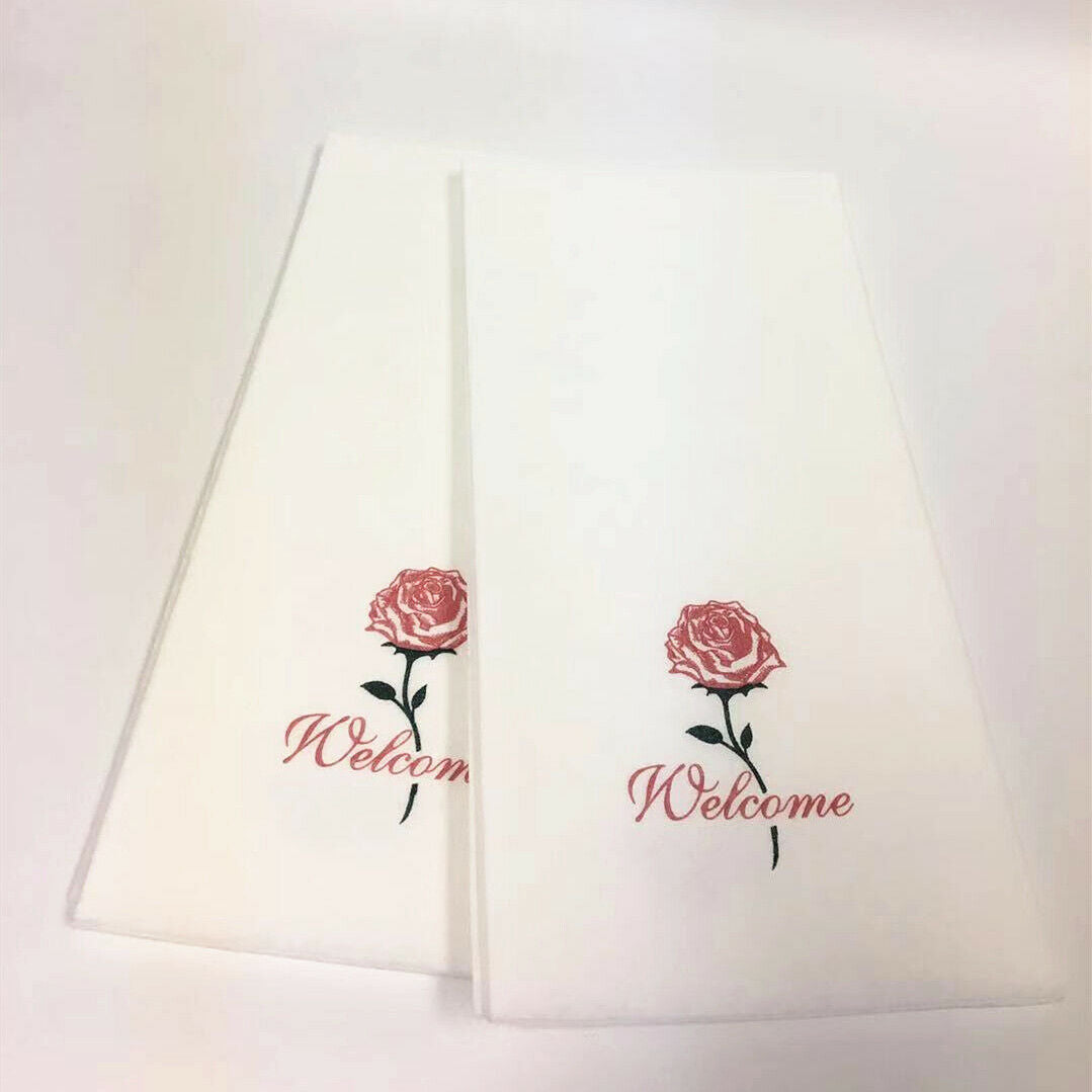 8.5 in x 4.25 Rose Linen-Like Dinner Napkins 300 counts