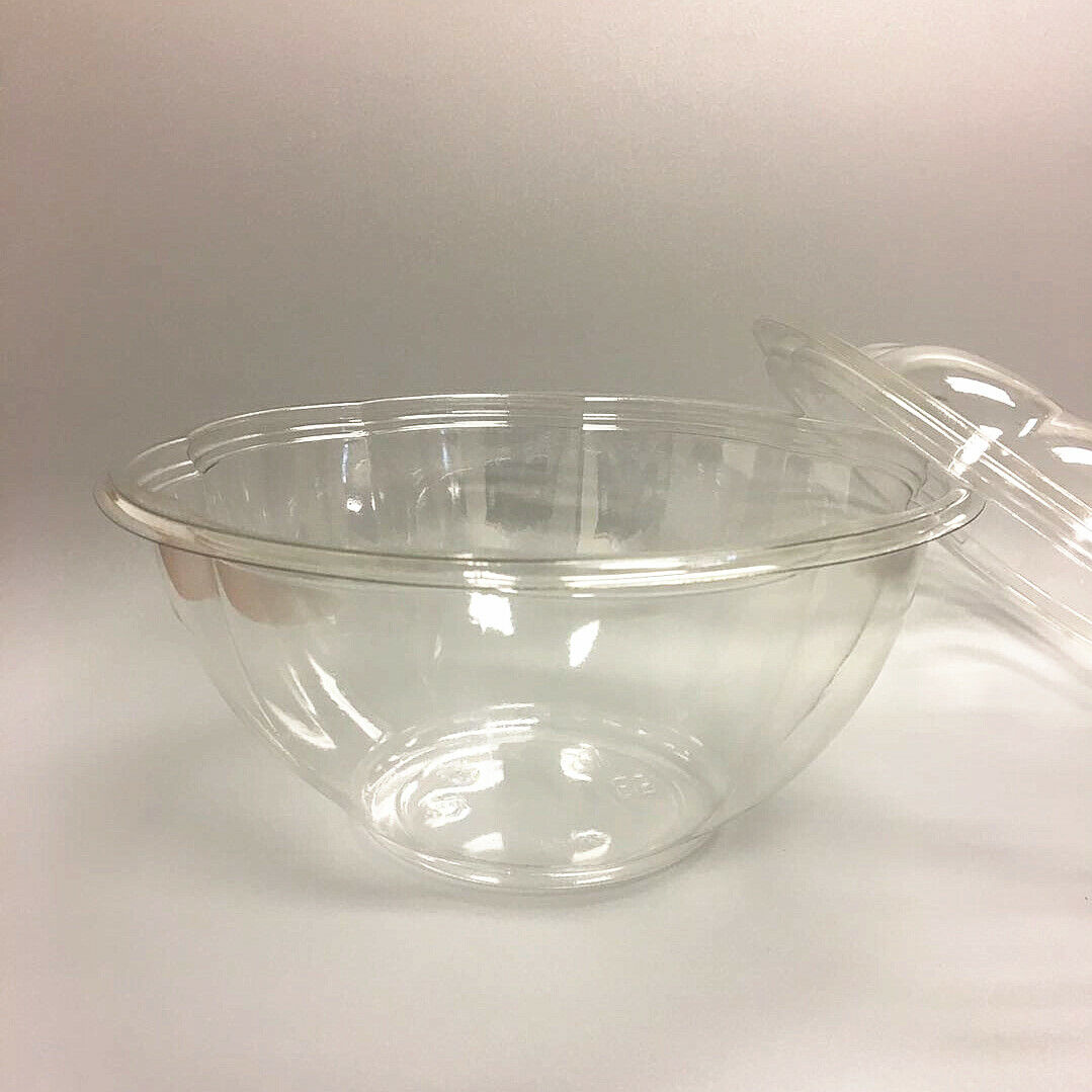 32oz Plastic Clear Rose Salad Bowls Poke Bowl To-Go Cold Food Container 150/pack