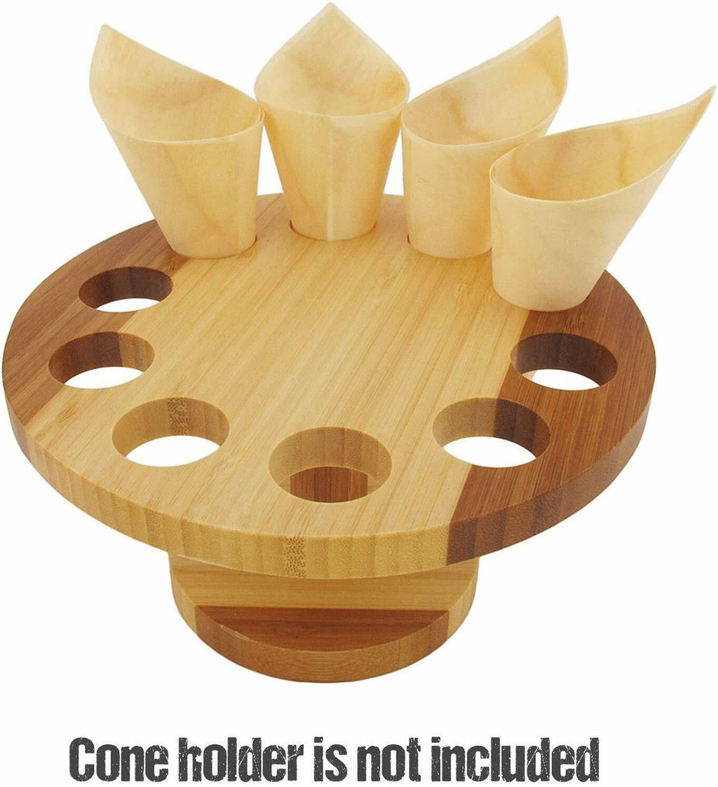 100/Pack 5" Disposable Pinewood Serving & Tasting Cone