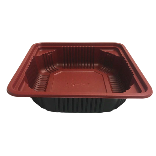 Take Out Square Lunch Bento Container with clear Lid 1/3-Compartment 6.5 x6.5"