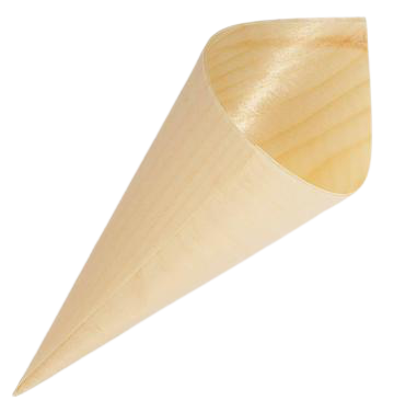 100/Pack 5" Disposable Pinewood Serving & Tasting Cone